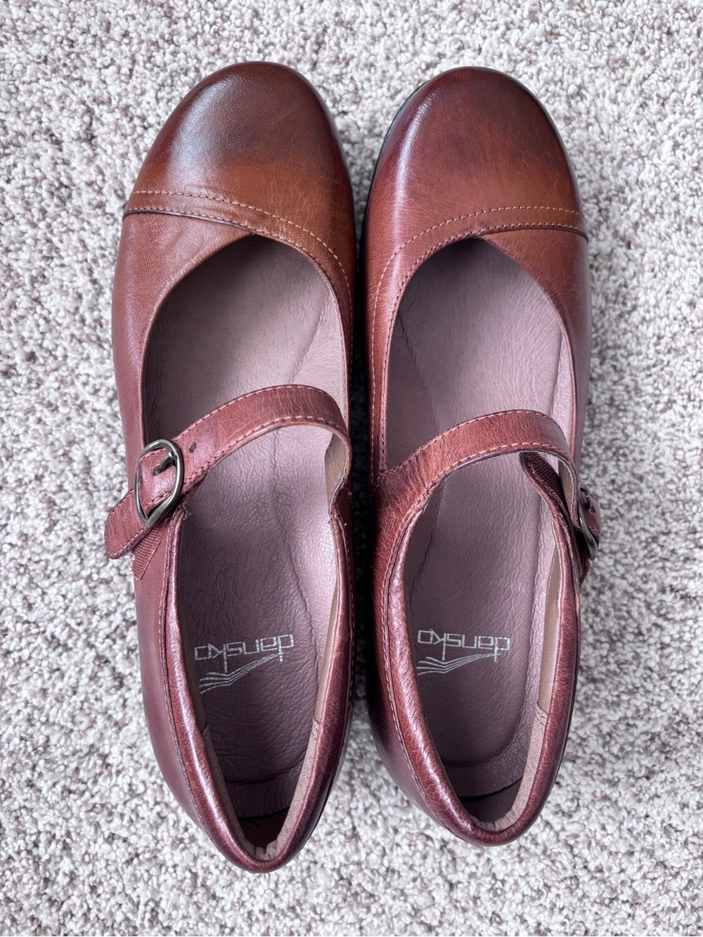 Dansko Fawna Mary Jane Clogs Chestnut Brown Leather Women's EU 39 / US 8.5-9 - Picture 4 of 12